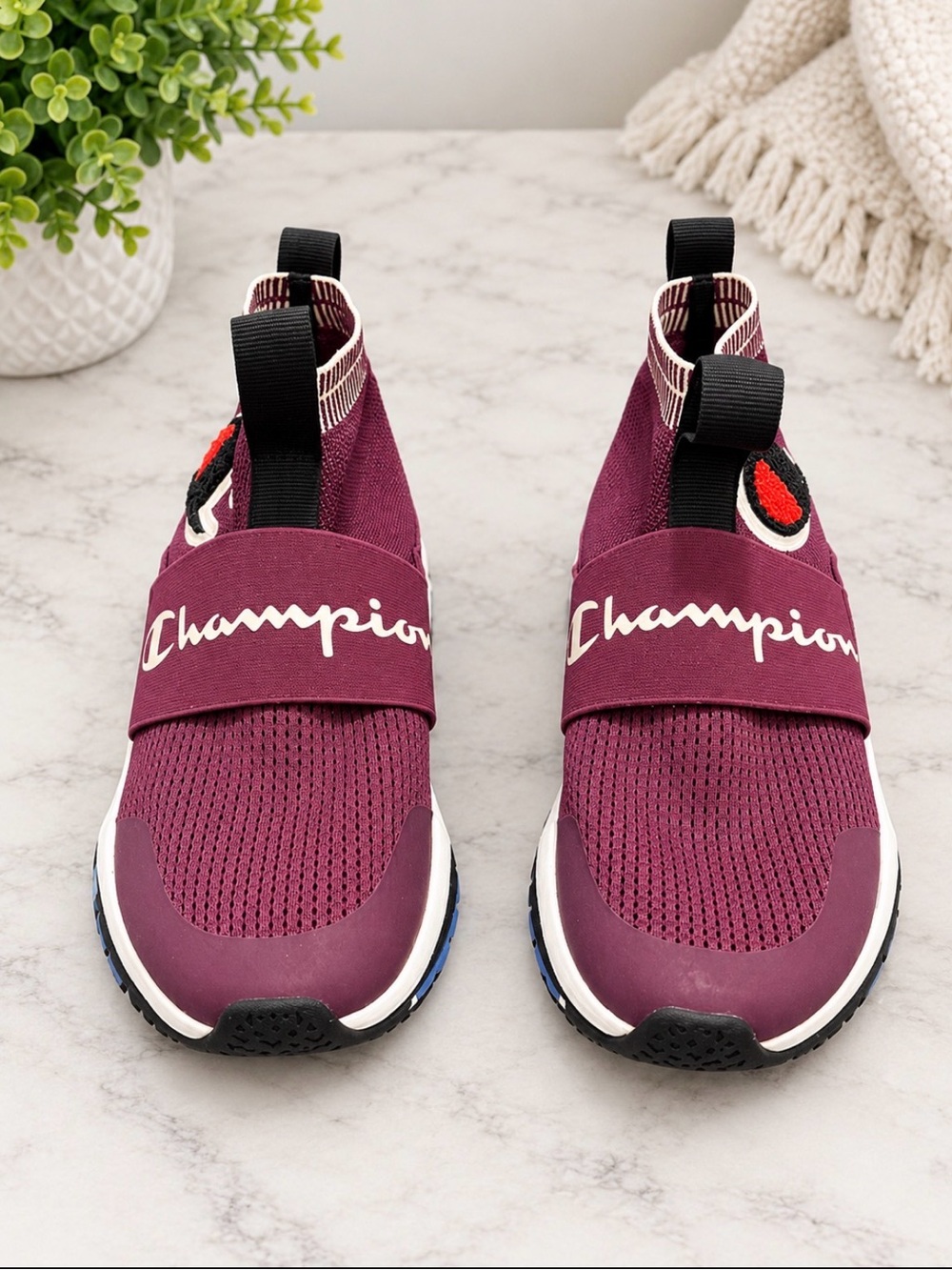 Champion Women's Maroon Burgundy and Black Athletic Sneakers - Picture 4 of 4